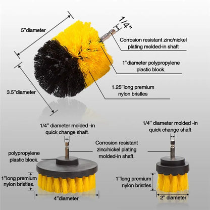 3pc Electric Drillbrush Cleaning Kit