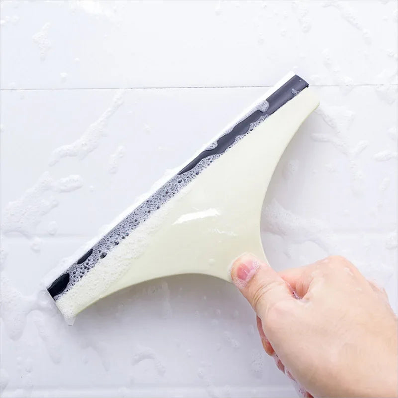 Silicone-Bladed Glass Scraper for Shower, Car, and Kitchen Cleaning