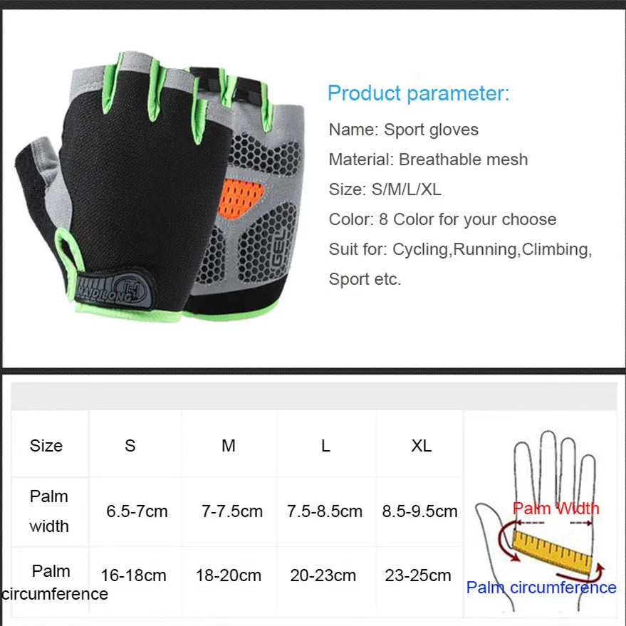 Dumbbell Fitness Gloves: Non-Slip Half Finger