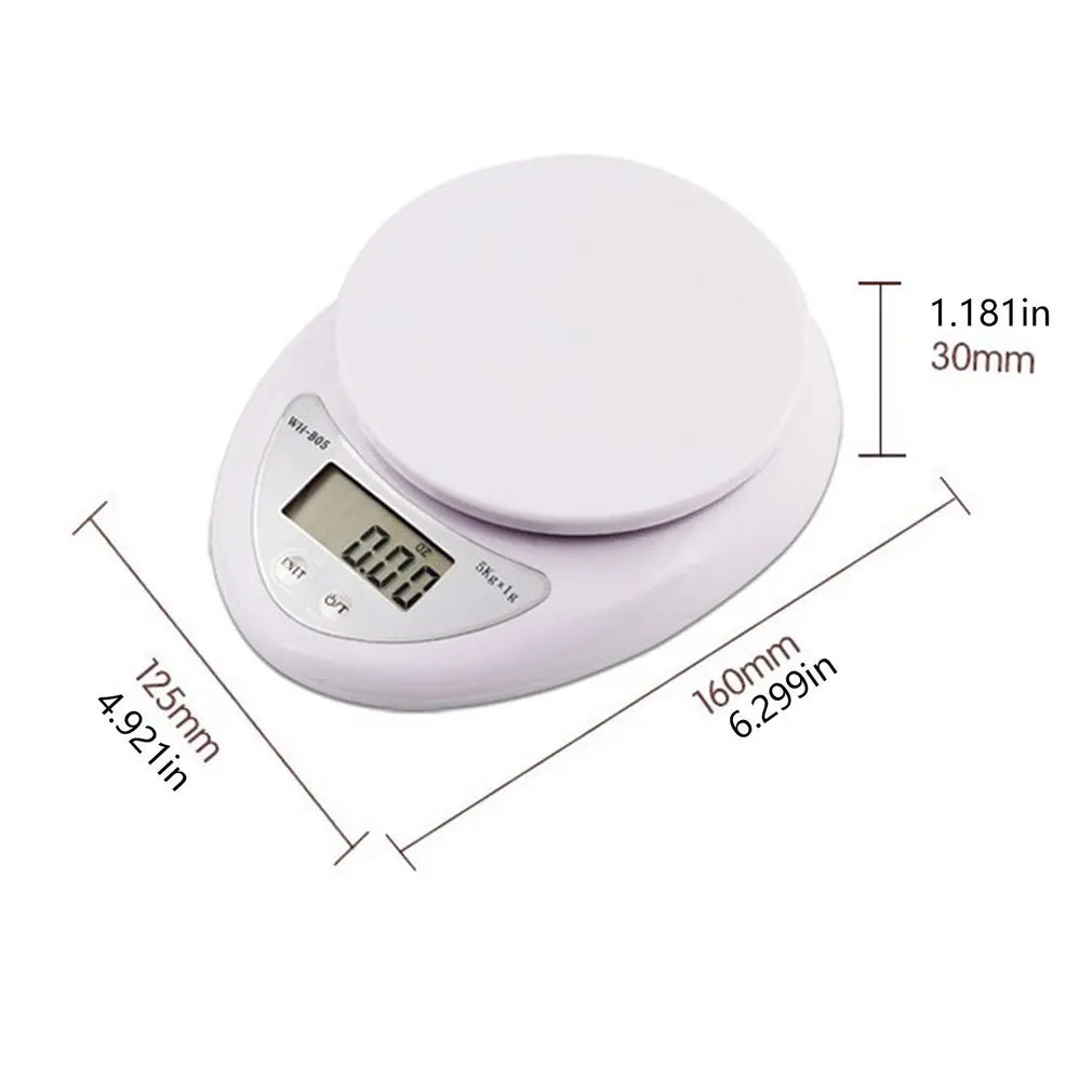 Portable LED Digital Kitchen Scale - 5kg/1g