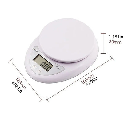 Portable LED Digital Kitchen Scale - 5kg/1g