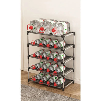 Black Metal Shoe Rack for Space-Saving Shoe Storage