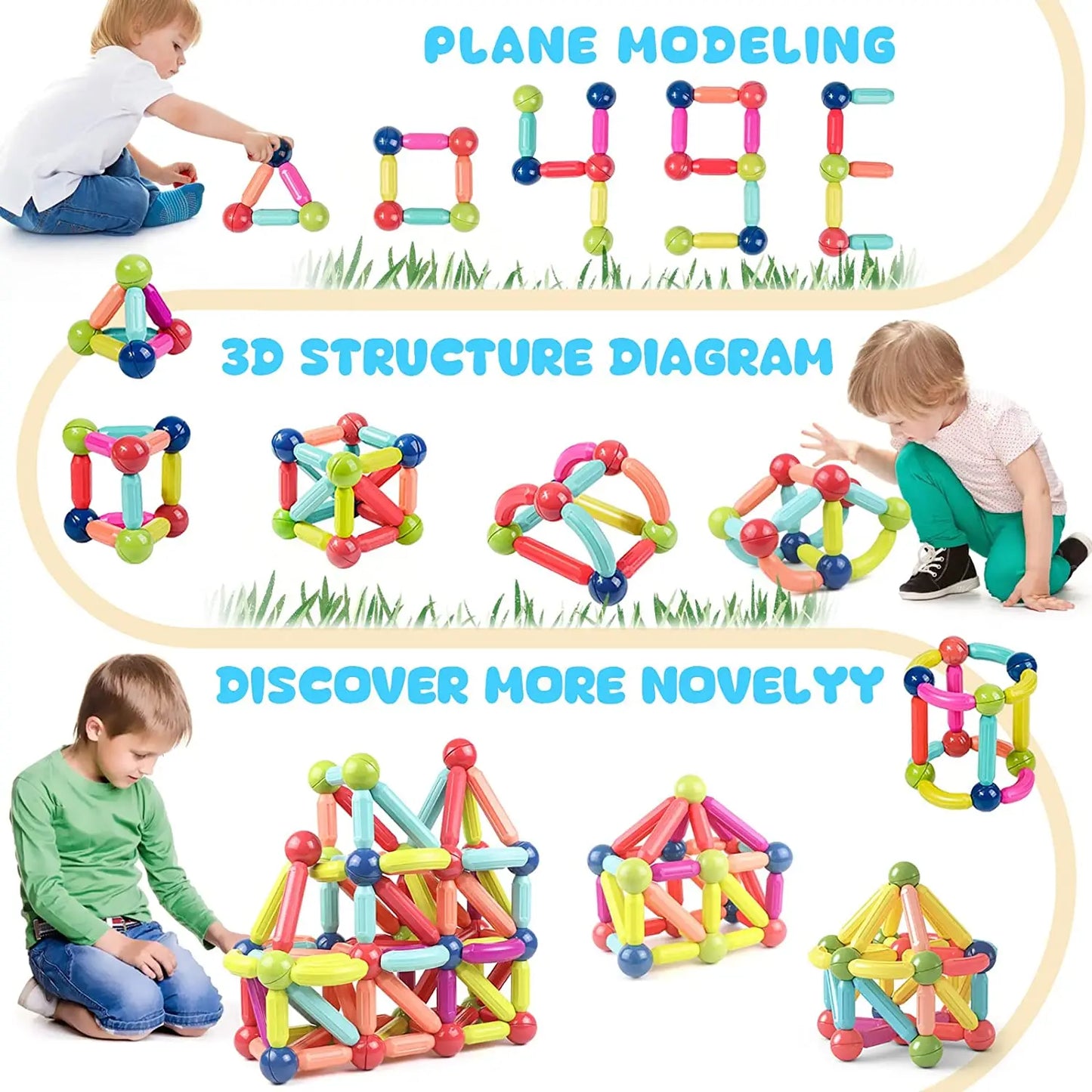 Magnetic Building Sticks: STEM Toy for Kids