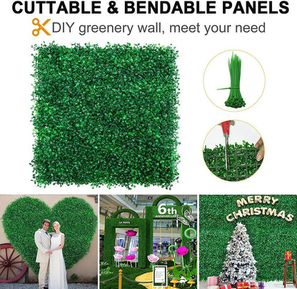 Artificial Boxwood Hedge Panels for Wall Decor"