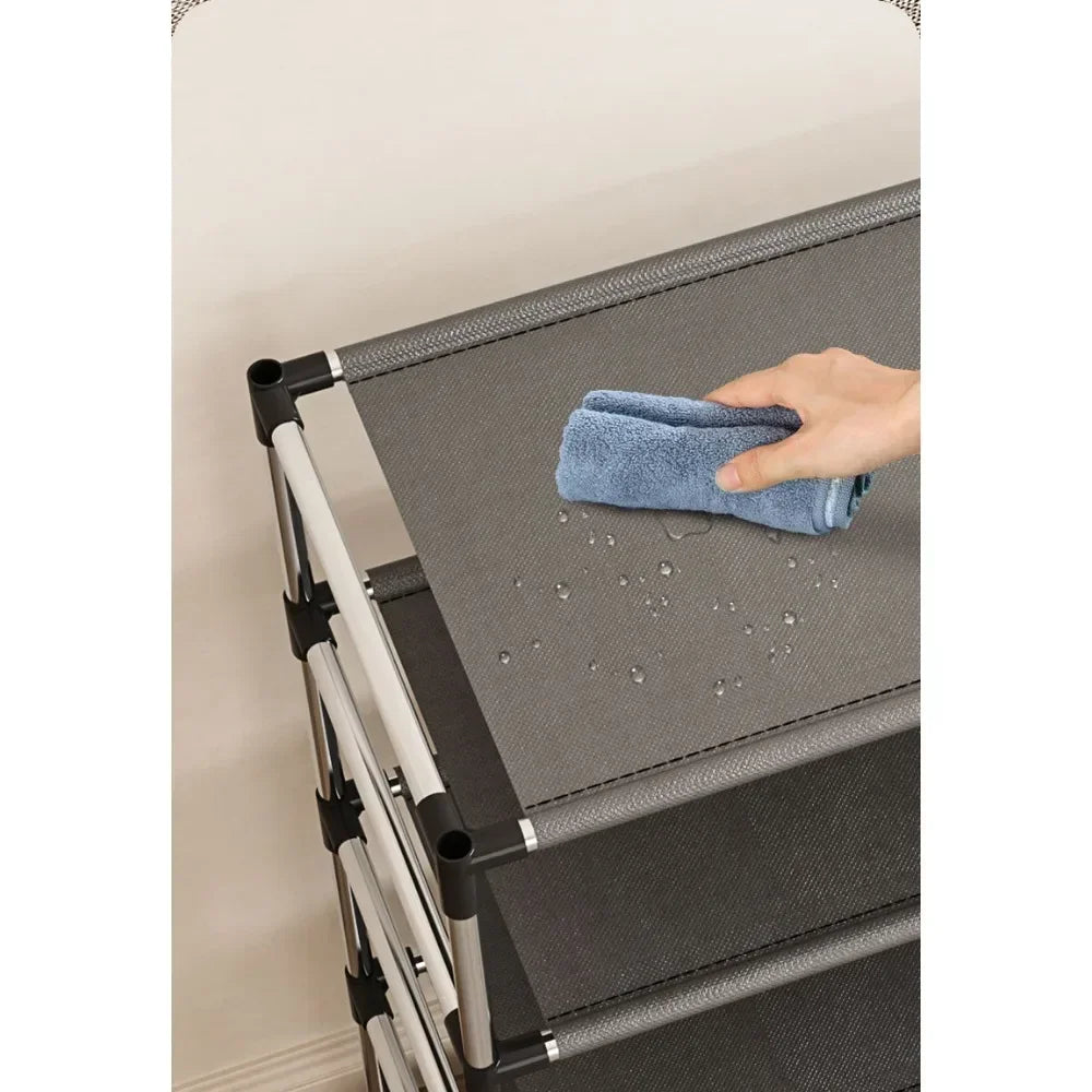 Black Metal Shoe Rack for Space-Saving Shoe Storage