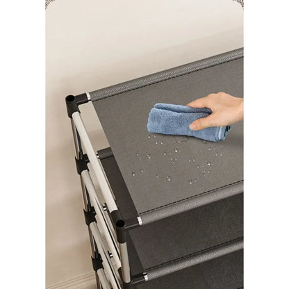 Black Metal Shoe Rack for Space-Saving Shoe Storage