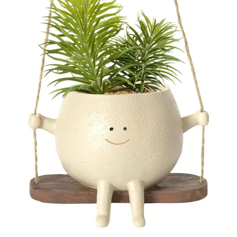 Succulent Swing Face Planter Pot - Wall Hanging Decor