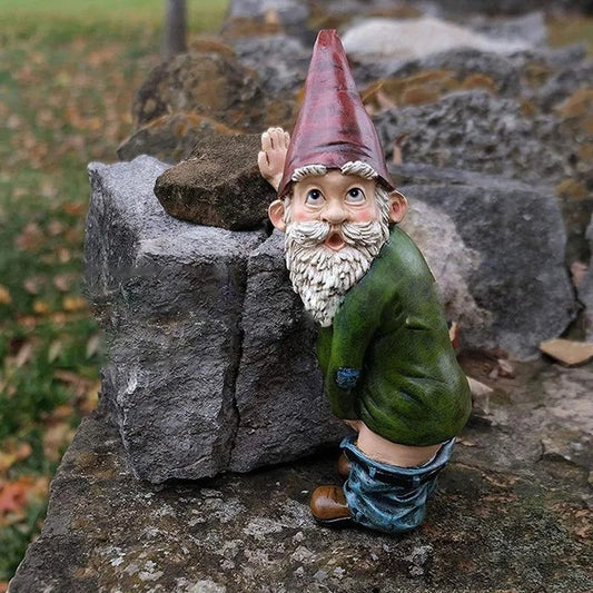 Funny Gnome Sculpture for Christmas Garden Decor