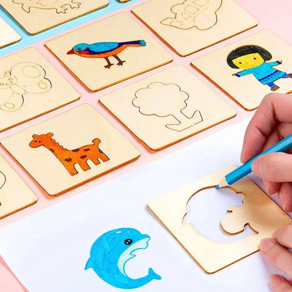 Wooden Drawing Stencils Kit for Kids