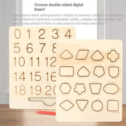 Double-Sided Wooden Alphabet Tracing Board for Toddlers