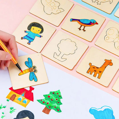 Wooden Drawing Stencils Kit for Kids