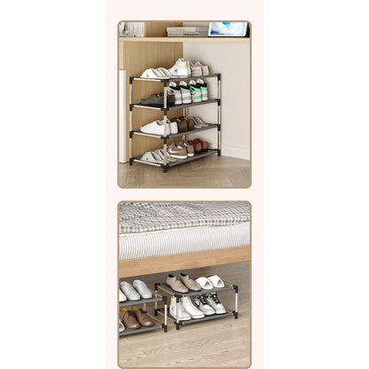 Black Metal Shoe Rack for Space-Saving Shoe Storage