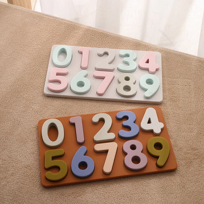 Montessori 3D Silicone Number Puzzle Blocks for Kids