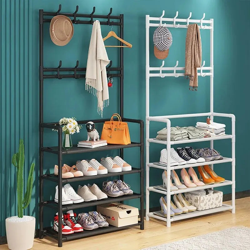 Multifunctional Bedroom Shoe and Clothes Rack