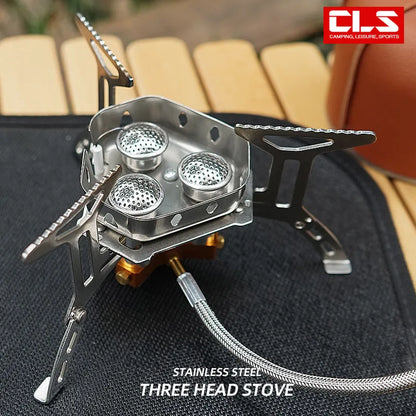 New Outdoor Three-Head Windproof Gas Stove