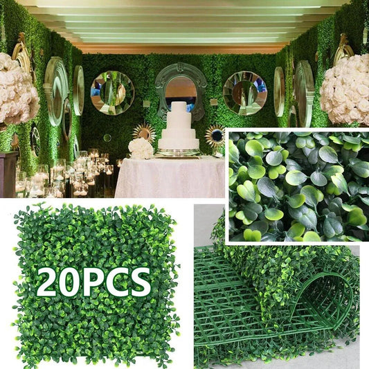 Artificial Boxwood Hedge Panels for Wall Decor"