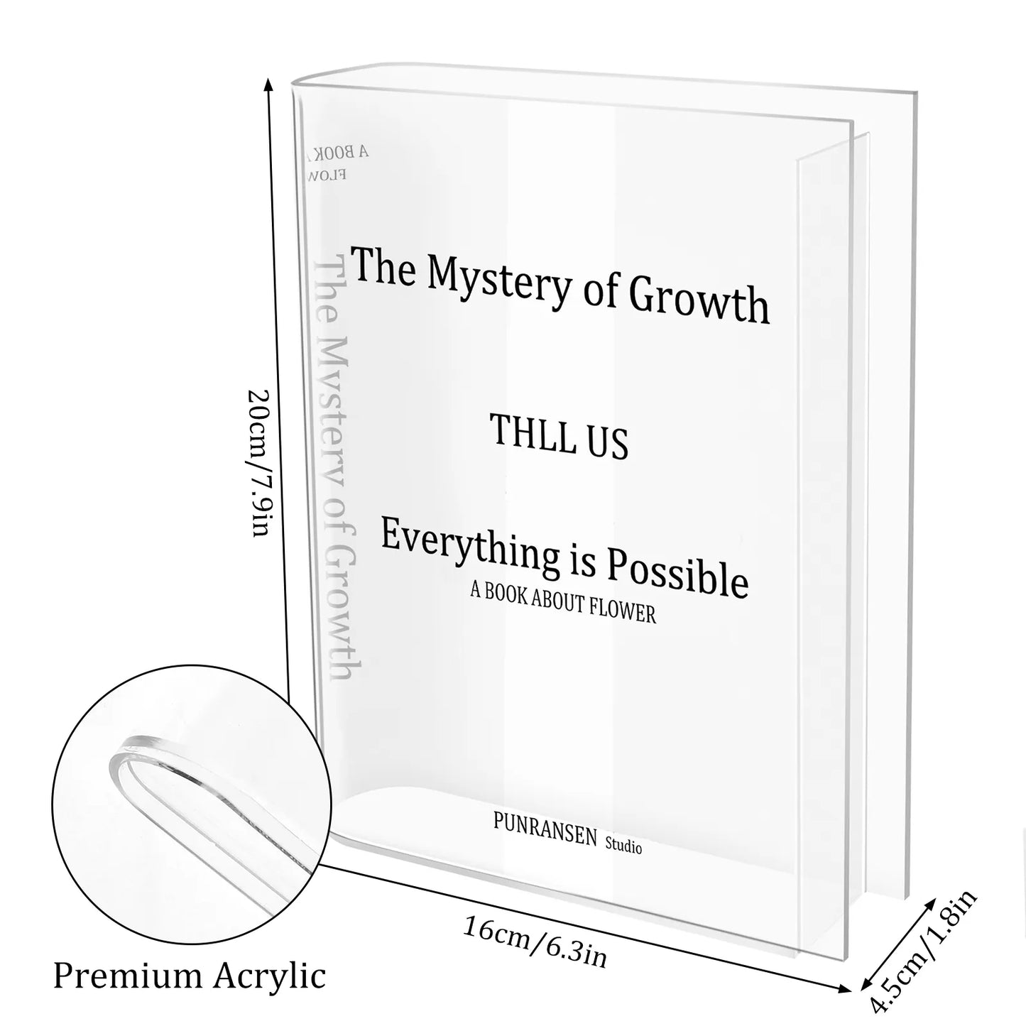 Transparent Acrylic Book Vase - Elegant Home Decor