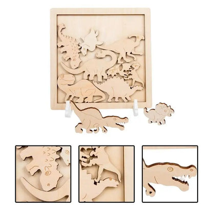Animal Creatures Coloring Wooden Puzzles for Kids